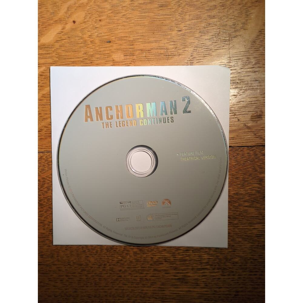 Anchorman 2: the Legend Continues (DVD, 2013) Disc Only